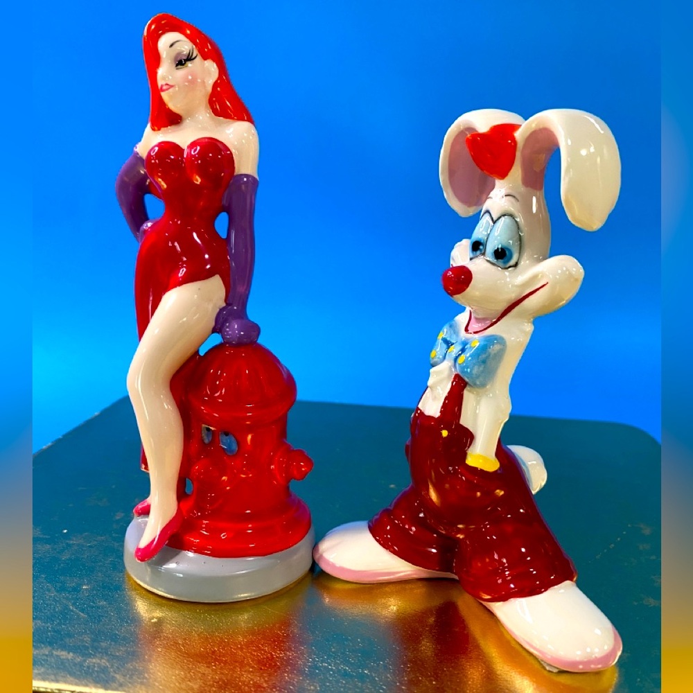 Disney’s Who Framed Roger Rabbit Vintage Hand Painted Porcelain Figurines Japan